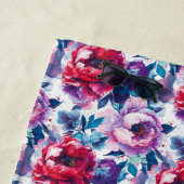 Serviette De Plage Fleurs de pivoines rouges et roses (En situation)