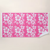 Serviette De Plage Fleurs de plage rose tropicale (Devant)