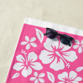 Serviette De Plage Fleurs de plage rose tropicale (En situation)