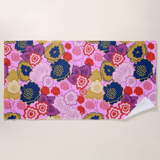 Serviette De Plage Fleurs de printemps (Devant)