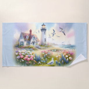 Serviette De Plage Fleurs de printemps par Lighthouse Coastal Cottage