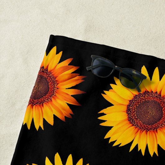 Serviette De Plage Fleurs de soleil (En situation)