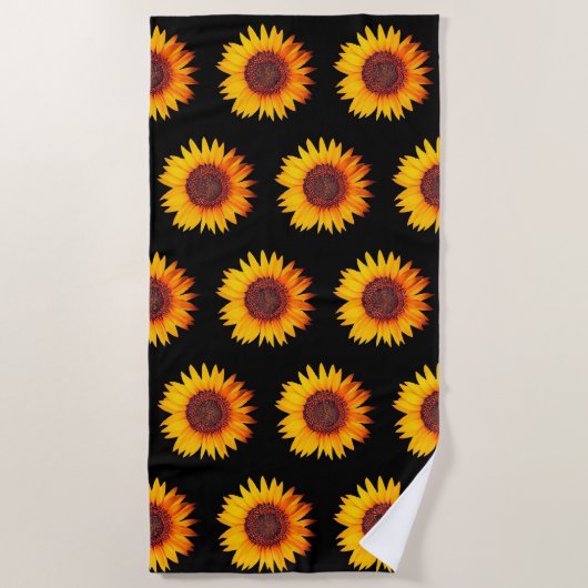 Serviette De Plage Fleurs de soleil (Devant)