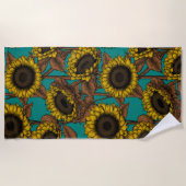 Serviette De Plage Fleurs de soleil (Devant)