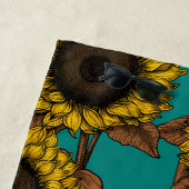 Serviette De Plage Fleurs de soleil (En situation)