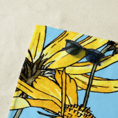 Serviette De Plage Fleurs de soleil Art Nouveau (En situation)