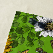 Serviette De Plage Fleurs de soleil et marguerites, jardin d'été (En situation)