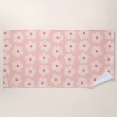 Serviette De Plage Fleurs de teintes douces (Devant)