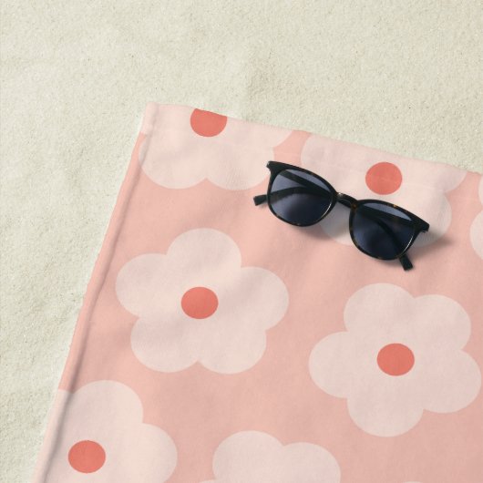 Serviette De Plage Fleurs de teintes douces (En situation)