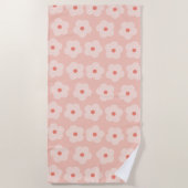 Serviette De Plage Fleurs de teintes douces (Devant)