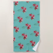 Serviette De Plage Fleurs d'eau (Devant)