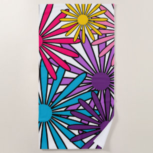 Serviette De Plage Fleurs des années 70