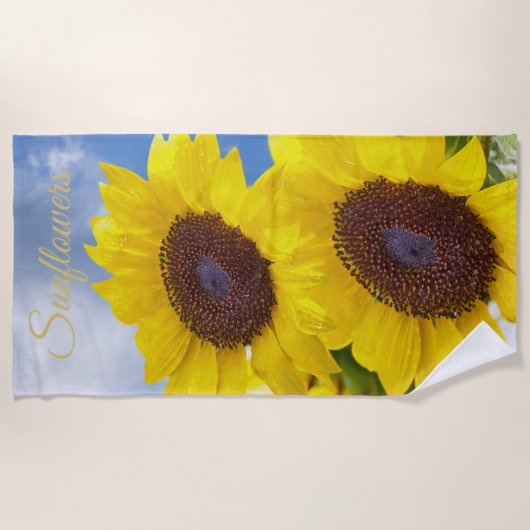 Serviette De Plage Fleurs d'été ensoleillées Florales Fleurs d'été Aj (Devant)