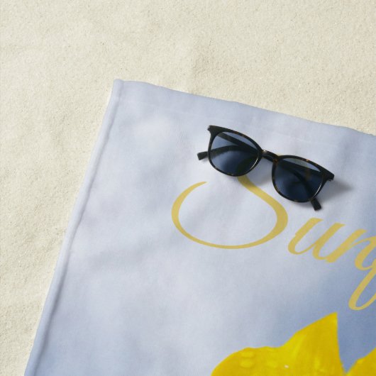 Serviette De Plage Fleurs d'été ensoleillées Florales Fleurs d'été Aj (En situation)