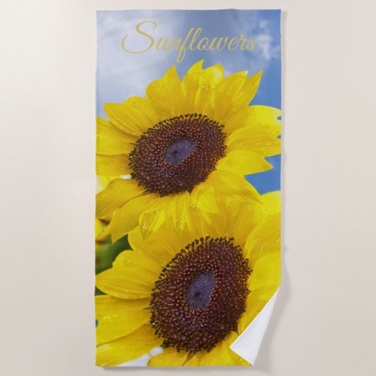 Serviette De Plage Fleurs d'été ensoleillées Florales Fleurs d'été Aj (Devant)