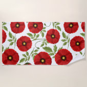 Serviette De Plage Fleurs d'été joyeuses floraison de pavot (Devant)