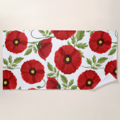 Serviette De Plage Fleurs d'été joyeuses floraison de pavot (Devant)