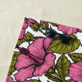 Serviette De Plage Fleurs d'hibiscus roses (En situation)