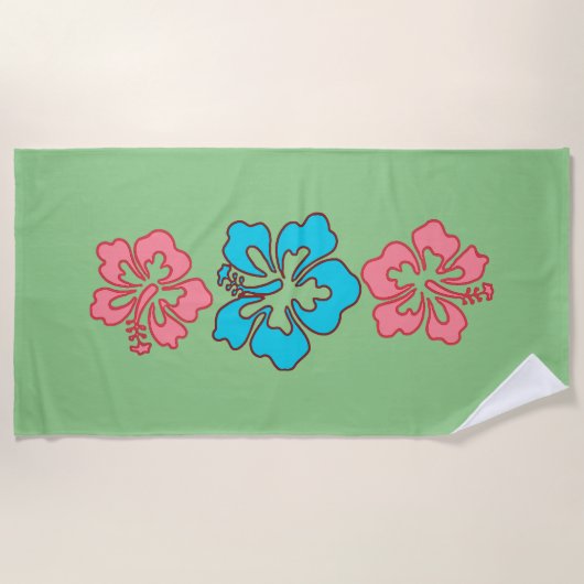 Serviette De Plage Fleurs d'Hibiscus tropicaux (Devant)