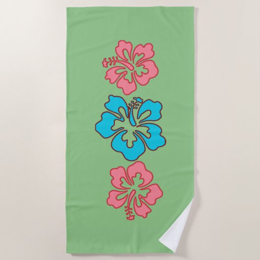 Serviette De Plage Fleurs d'Hibiscus tropicaux (Devant)