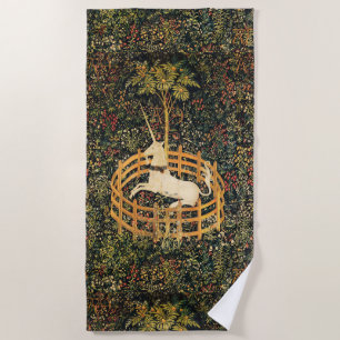 SERVIETTE DE PLAGE FLEURS D'IMAGINAIRES GOTHIQUES UNICORNES, MOTIFS F