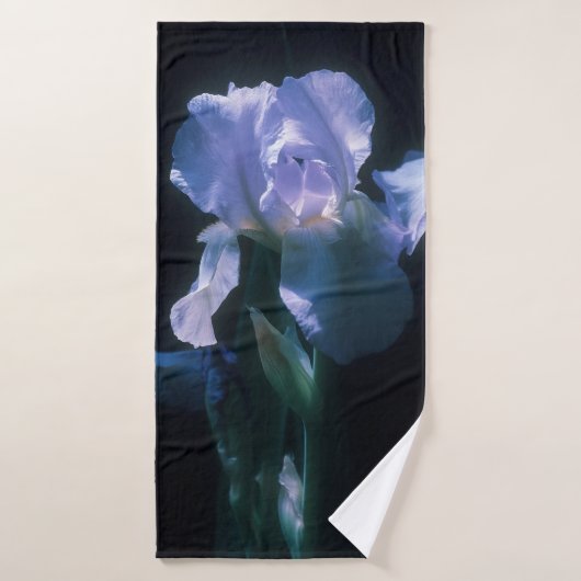 Serviette de plage Fleurs d'Iris au Crépuscule (Serviette de bain)