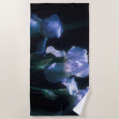 Serviette De Plage Fleurs d'Iris au Crépuscule (Devant)