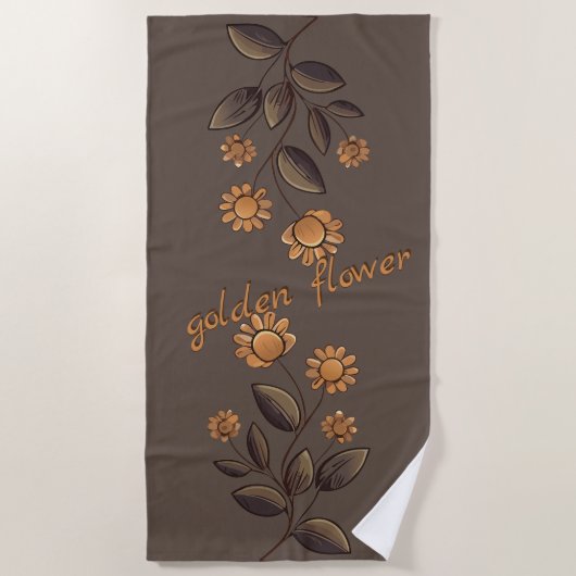 Serviette De Plage Fleurs d'or (Devant)