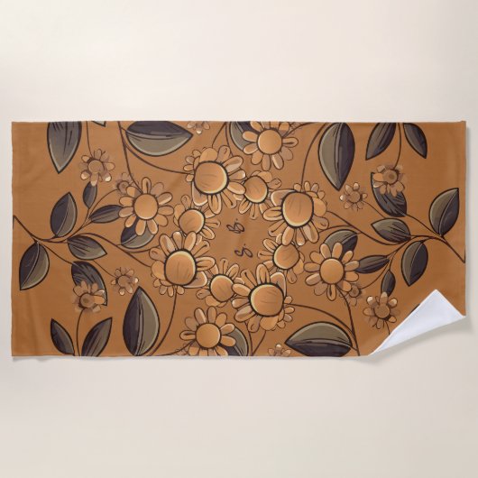 Serviette De Plage Fleurs d'or (Devant)