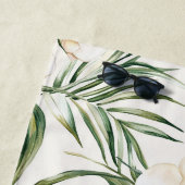 Serviette De Plage Fleurs d'orchidées blanches tropicales (En situation)