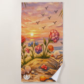 Serviette De Plage Fleurs du Rivage (Devant)