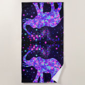 Serviette De Plage Fleurs Eléphant Beach Towel (Devant)