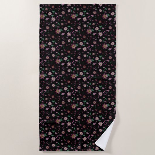 Serviette De Plage Fleurs et baies Fog (Devant)