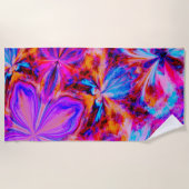Serviette De Plage fleurs et papillons en abstrait (Devant)
