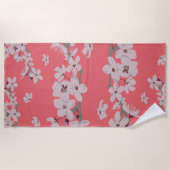 Serviette De Plage Fleurs flottantes de fleurs de cerisiers (Devant)