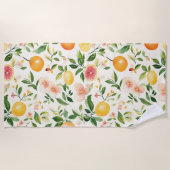 Serviette De Plage Fleurs & Fruit (Devant)