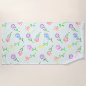 Serviette De Plage Fleurs géométriques (Devant)