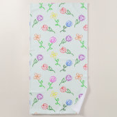 Serviette De Plage Fleurs géométriques (Devant)