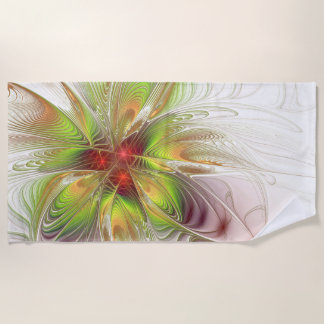 Serviette De Plage Fleurs imaginaires fractales douces et tendres