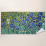 Serviette De Plage Fleurs Irises Nature Vincent Van Gogh Art Vintage<br><div class="desc">Faites un splash, se démarquer, créez votre propre serviette de plage personnalisée, personnalisée, fleurs / floral / nature / art vintage', belle, vibrante, lavable machine, avec une belle huile vintage détaillée colorée sur toile, par Vincent van Gogh, d'iris et fleurs saisonnières dans un jardin. Pour customiser, il suffit de taper...</div>