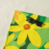 Serviette De Plage Fleurs jaunes (En situation)