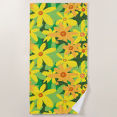 Serviette De Plage Fleurs jaunes (Devant)