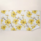 Serviette De Plage Fleurs jaunes d'or (Devant)