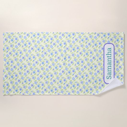 Serviette De Plage Fleurs Joyeuses Arrière - plans Jaunes (Devant)