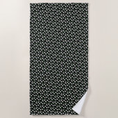 Serviette De Plage Fleurs joyeuses noires (Devant)