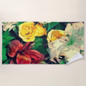Serviette de plage Fleurs Le Matin (Devant)