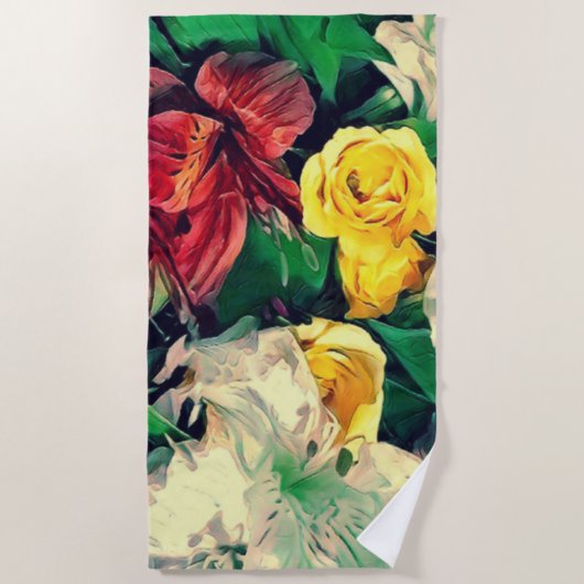 Serviette de plage Fleurs Le Matin (Devant)
