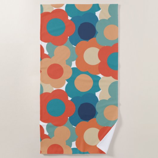 Serviette De Plage Fleurs les années 70 (Devant)