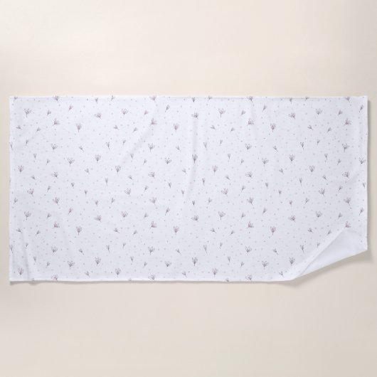 Serviette De Plage Fleurs Lilac (Devant)