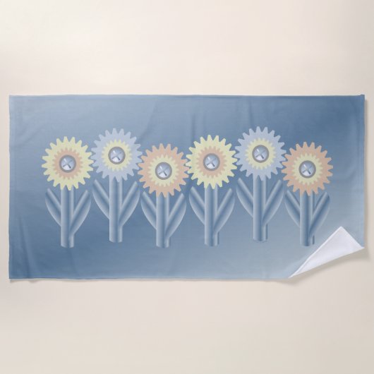 Serviette De Plage Fleurs mécaniques (Devant)